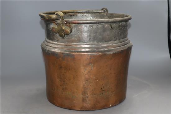 A copper bucket